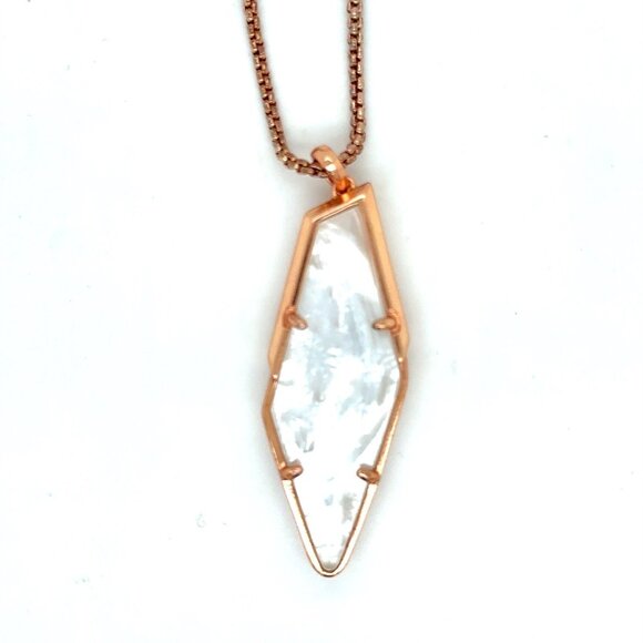 Kendra Scott Lilith Rose Gold Mother of Pearl Necklace - Picture 1 of 5